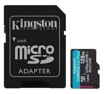 Pamäťová karta Kingston Canvas Go! Plus microSDXC 128GB Class 10, UHS-I, U3, V30, A2, 170/90MB/s (+
