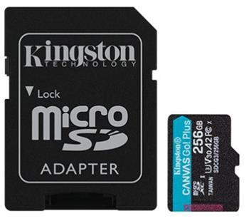 Pamäťová karta Kingston Canvas Go! Plus microSDXC 256GB Class 10, UHS-I, U3, V30, A2, 170/90MB/s (+