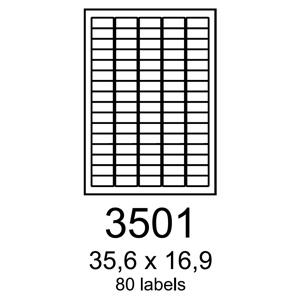 etikety RAYFILM 35,6x16,9 vysokolesklé biele laser R01193501A (100 list./A4)