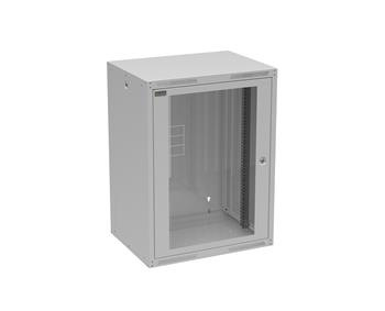 Rozvádzač nástěnný GrandN DUO 16U 450 mm, dvere sklo, RAL 7035, GrandND-16U-645-11-G