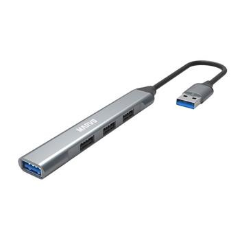USB hub 4-portový, Marvo UH-ATC01, USB 3.0, šedý