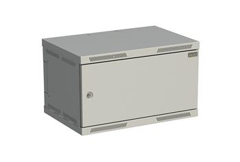Rozvádzač nástenný SENSA 6U 400 mm, dvere plech, RAL 7035, SENSA-6U-64-21-G