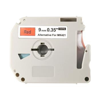 alt. páska Ecodata pre BROTHER MK-421 - čierne písmo, červená páska Tape (9mm)