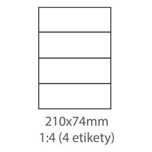 etikety ECODATA Samolepiace 210x74 univerzálne biele (1000 listov A4/bal.)