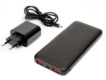 Platinet PMPB10SETB SET 3v1 Powerbanka 10000 mAh, Nabíjačka 20W Power Delivery, kábel USB-C 1m, blac