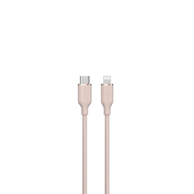 kábel Devia Jelly EC631 USB-C - Lightning 1,2 m 27W ružový