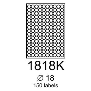 etikety RAYFILM 18mm kruh vysokolesklé biele laser R01191818KA-LCUT (100 list./A4)