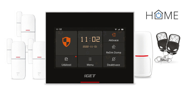 iGET HOME X5 Advanced - Domový Wi-Fi smart alarm s LCD, set, bundle