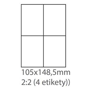 etikety ECODATA Samolepiace 105x148 univerzálne biele (100 listov A4/bal.)