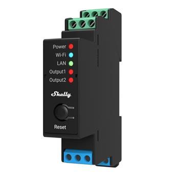 spínací modul s meraním spotreby Shelly Pro 2PM - 2x 16A (LAN, WiFi, Bluetooth)