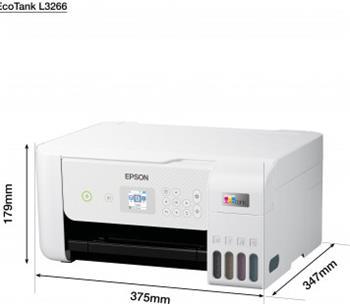 MFP "ecoTANK" ITS farebné atramentové EPSON L3266 (biela), A4, USB, WiFi, iPrint, LCD