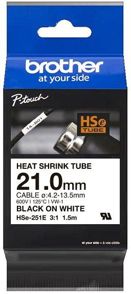 zmršťovacia bužírka BROTHER HSe251E čierne písmo, biela bužírka TUBE (21mm)