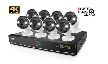 iGET HOMEGUARD HGNVK164908 - Ultra HD 4K systém s PoE napájaním, 16-kanálové NVR + 8x HGNVK936CAM 4K