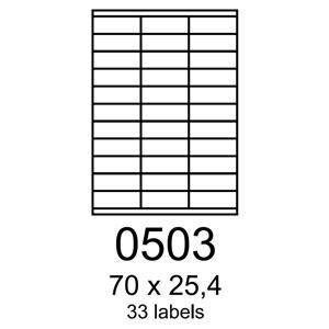 etikety RAYFILM 70x25,4 žlté flourescentné laser R01310503A (100 list./A4)