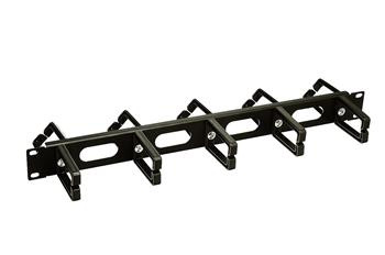 Vyväzovací panel obojstranný 19" 1U BK plastové oko CMP4 VP-06-1-PO2-B
