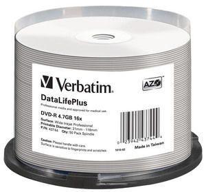 DVD-R 16x DataLifePlus Wide Inkjet Professional 50ks/spindel