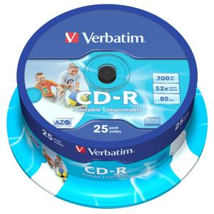 CD-R VERBATIM DTL+ Printable 700MB 52X 25ks/cake*AZO