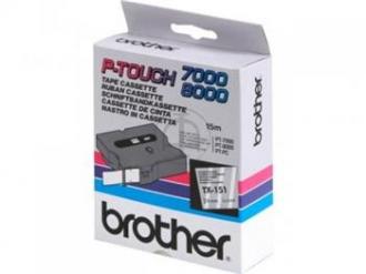 páska BROTHER TX151 čierne písmo, transparentná páska Tape (24mm)