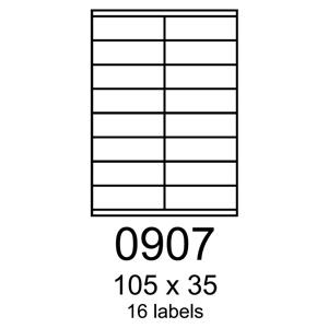 etikety RAYFILM 105x35 žlté flourescentné laser R01310907A (100 list./A4)