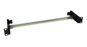 DIN lišta s držiakom do 19" rozvádzača, 1U čierna RAL 9005 RAIL-1U-DIN