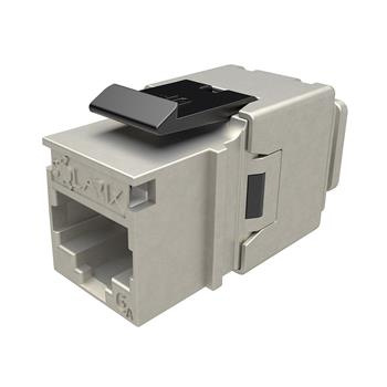 Rýchlozarezávací keystone Solarix CAT6A STP SXKJ-10 G-STP-BK-NA Component Level a 4PPoE certifikácia