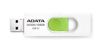 USB kľúč ADATA DashDrive™ Series UV320 128GB USB 3.1 flashdisk, výsuvný, biely+zelená