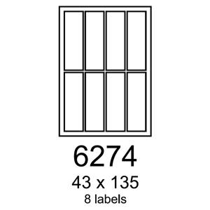etikety RAYFILM 43x135 univerzálne biele R01006274F (1.000 list./A4)
