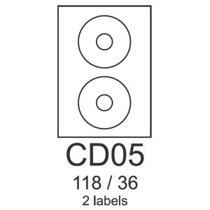 etikety RAYFILM CD05 118/36 vysokolesklé biele laser R0119CD05A (100 list./A4)