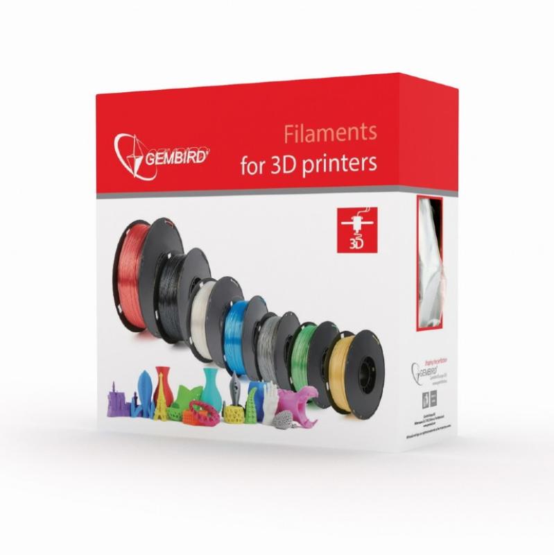 PLA plastic filament pre 3D tlač, priemer 1,75mm, farba čierna, Gembird 1