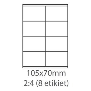 etikety ECODATA Samolepiace 105x70 univerzálne biele 8ks/A4 (100 listov A4/bal.)