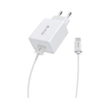 nabíjačka Devia 12CA Typ C 1USB/2A/10W biela (1m 2A)