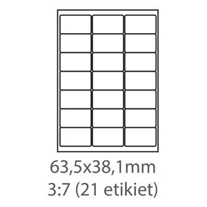 etikety ECODATA Samolepiace 63,5x38,1 univerzálne biele (1000 listov A4/bal.)