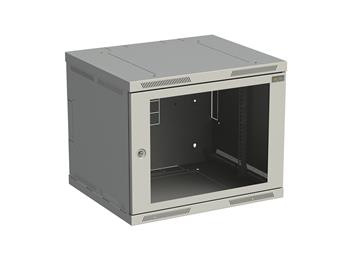 Rozvádzač nástenný SENSA 9U 500 mm, dvere sklo, RAL 7035, SENSA-9U-65-11-G