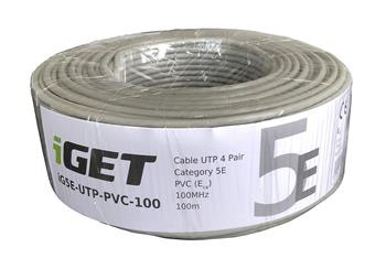 Sieťový kábel iGET CAT5E UTP PVC Eca 100m/cievka