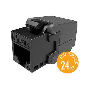 MULTIPACK 24 ks - samorezný keystone Solarix CAT6 UTP SXKJ-6-UTP-BK-SA Component Level a 4PPoE certi