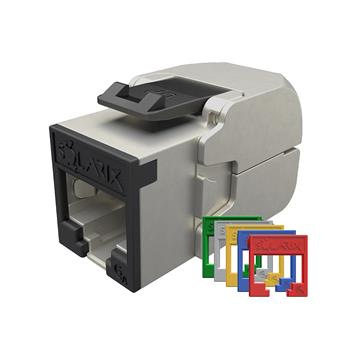 Samorezný keystone Solarix CAT6A STP SXKJ-10 G-STP-RAL-SA, RAL FIT moduly, GROUND LOCK, Component Le