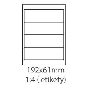 etikety ECODATA Samolepiace 192x61 univerzálne biele (1000 listov A4/bal.)