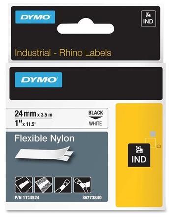 páska DYMO 1734524 D1 Black On White Flexible Nylon Tape (24mm)