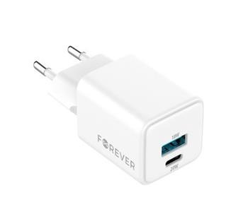 nabíjačka Forever TC-08-20AC, GaN PD QC charger, 1x USB-C 1x USB, 20W, biela