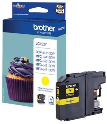 kazeta BROTHER LC-123 Yellow DCP-J4110DW, MFC-J4410DW/J4510DW/J4610DW/J4710DW (600 str.)