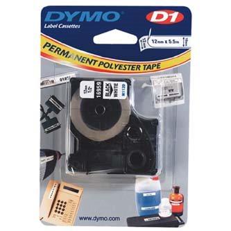 páska DYMO 16959 D1 Black On White Permanent Polyester Tape