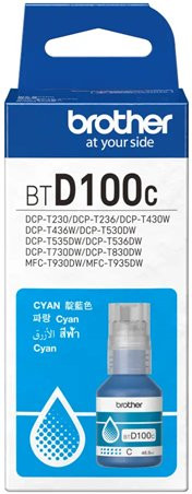atramentová náplň BROTHER BT-D100C Cyan DCP-T230/T430/T530/T730, MFC-T930 (5000 str.)