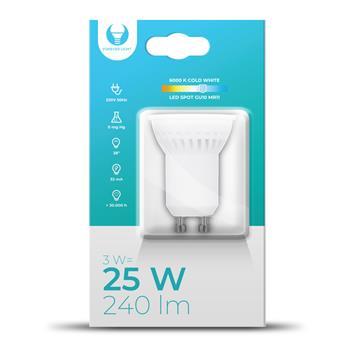 LED žiarovka Forever GU10 3W 230V 6000K (studená biela) 240lm keramická