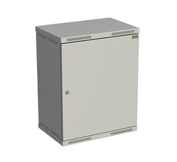 Rozvádzač nástenný SENSA 15U 400 mm, dvere plech, RAL 7035, SENSA-15U-64-21-G