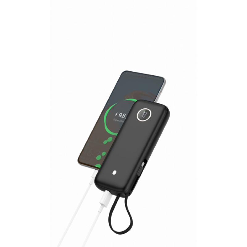 Platinet PMPB2070 Powerbanka 20000 mAh 70W Power Delivery, 1xUSB-C, 1xUSB-A, kábel USB-C 1m, black 1