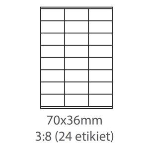 etikety ECODATA Samolepiace 70x36 univerzálne biele 24ks/A4 (100 listov A4/bal.)