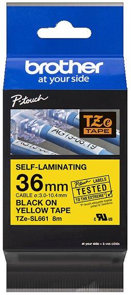 páska BROTHER TZeSL661 čierne písmo, žltá páska SELF-LAMINATING Tape (36mm)