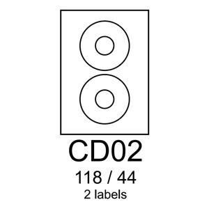 etikety RAYFILM CD02 118/44 univerzálne biele R0100CD02A (100 list./A4)
