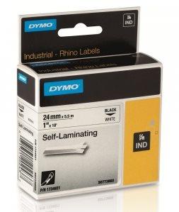 páska DYMO PROFI D1 RHINO Black On White Self-Laminating Tape (24mm)