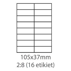 etikety ECODATA Samolepiace 105x37 univerzálne biele 16ks/A4 (100 listov A4/bal.)